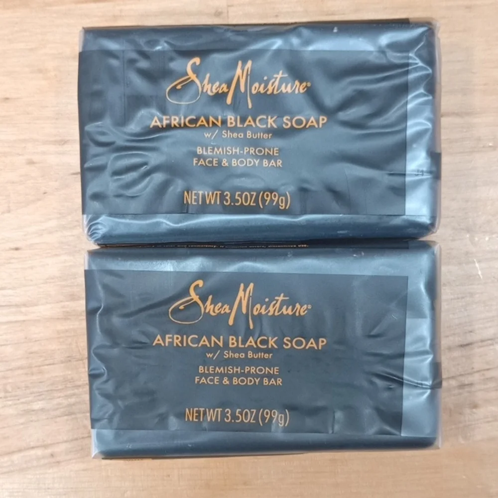 2pk Shea Moisture African Black Soap W/Shea Butter For Blemish Prone Oily Skin - Picture 12 of 12